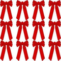 12 Packs Red Velvet Bows Christmas Wreath Bows Holiday Christmas Bows 9 x 16