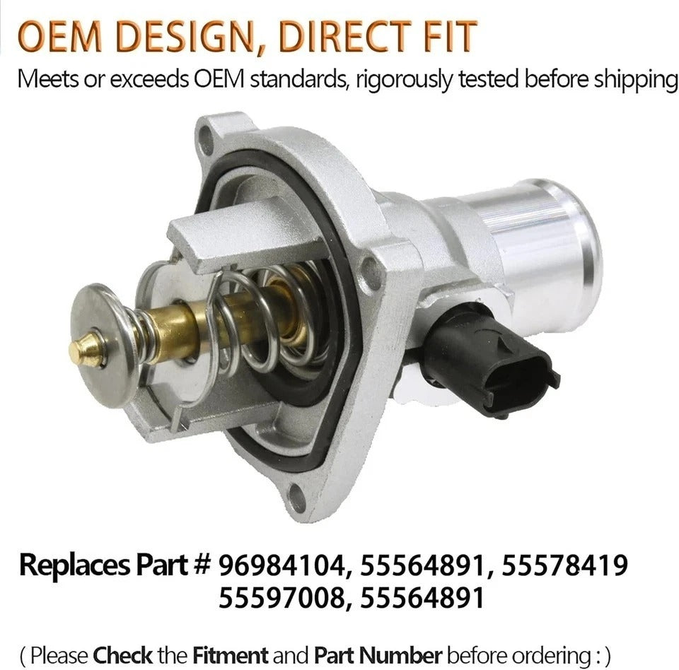 Engine Coolant Thermostat Housing Assembly Compatible with 2009-2011 96984104