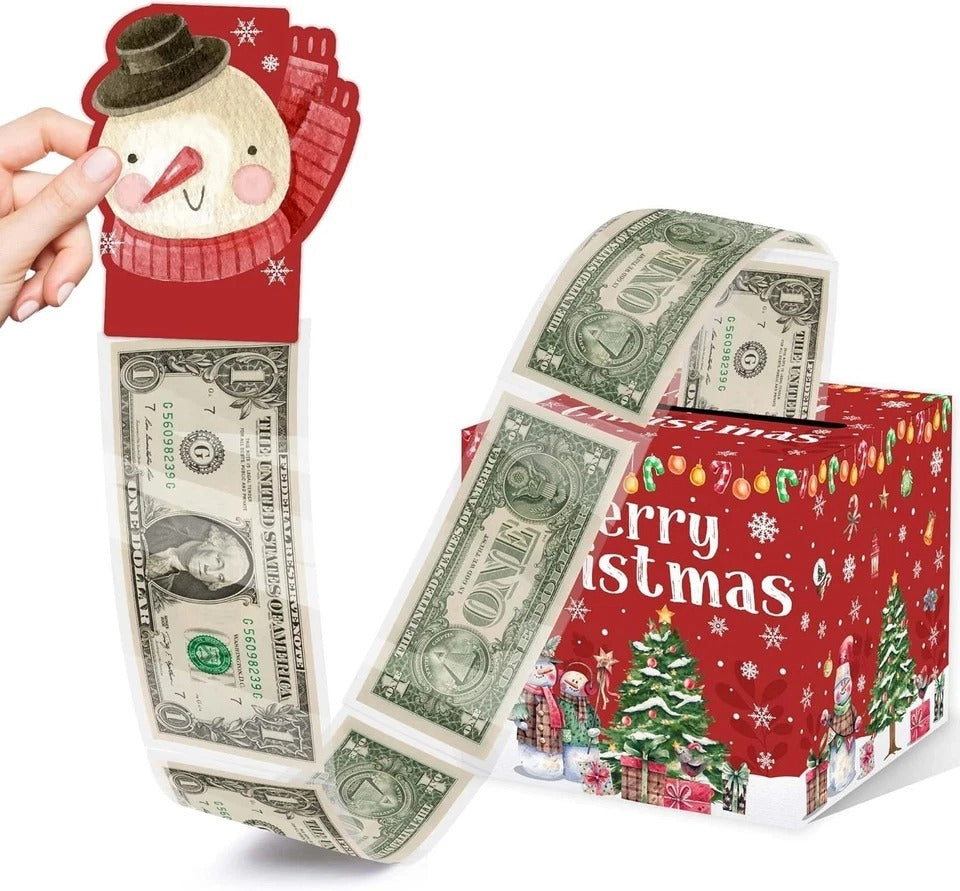 Christmas Party Surprise Gifts, Christmas Money Box for Cash Pull, Xmas Money Pu