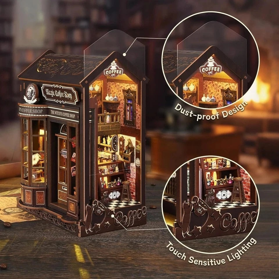 Book Nook Kit for Adults and Teens, DIY Miniature House Kit with Led Light, 3D W