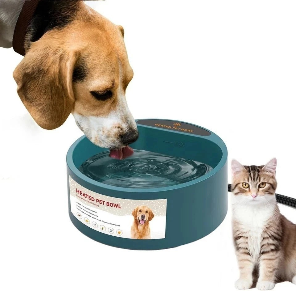 Heated Water Bowl for Cats Outdoor, 2.2L, Heated Pet Bowls for Chickens Rabbi...