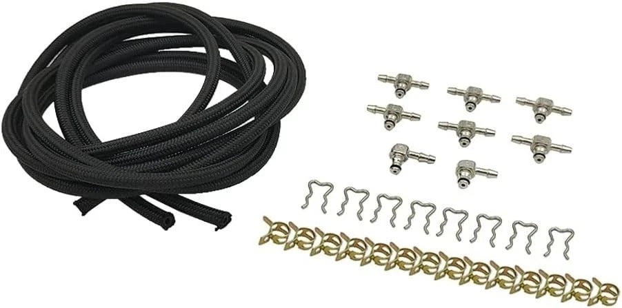 Fuel Injector Return Line Rail Kit w/Clips Fits for Duramax 6.6L Engine, Repla