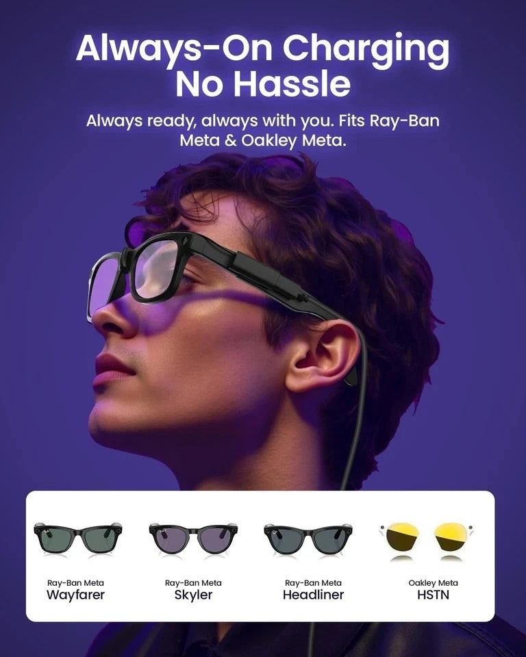 Charging Cable Accessories Compatible with Ray-Ban & Oakley Meta Smart Glasse...