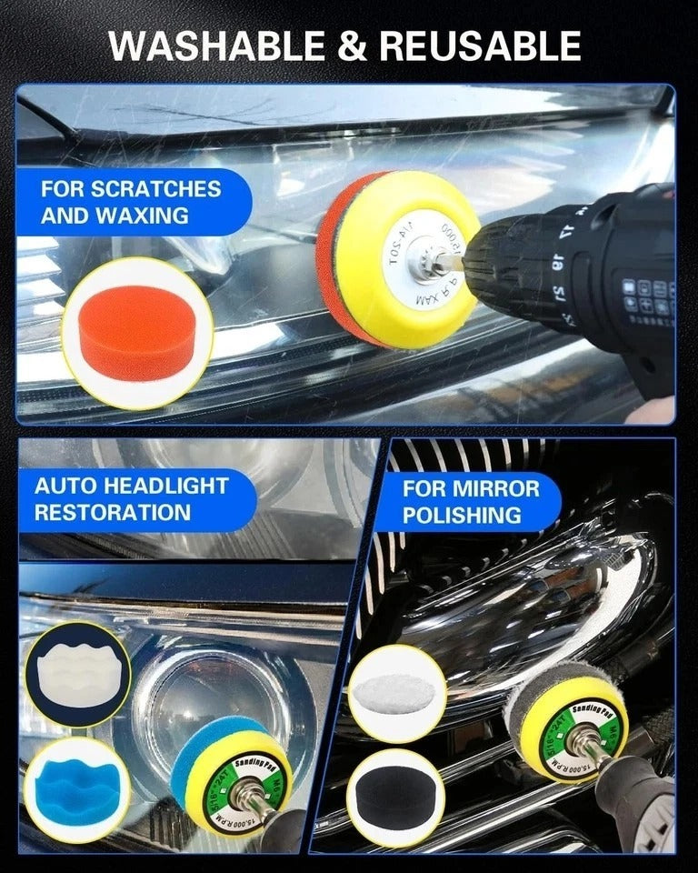 2 Inch Sanding Discs Drill Polishing Kit, 193PCS Car Headlight Restoration Kit,