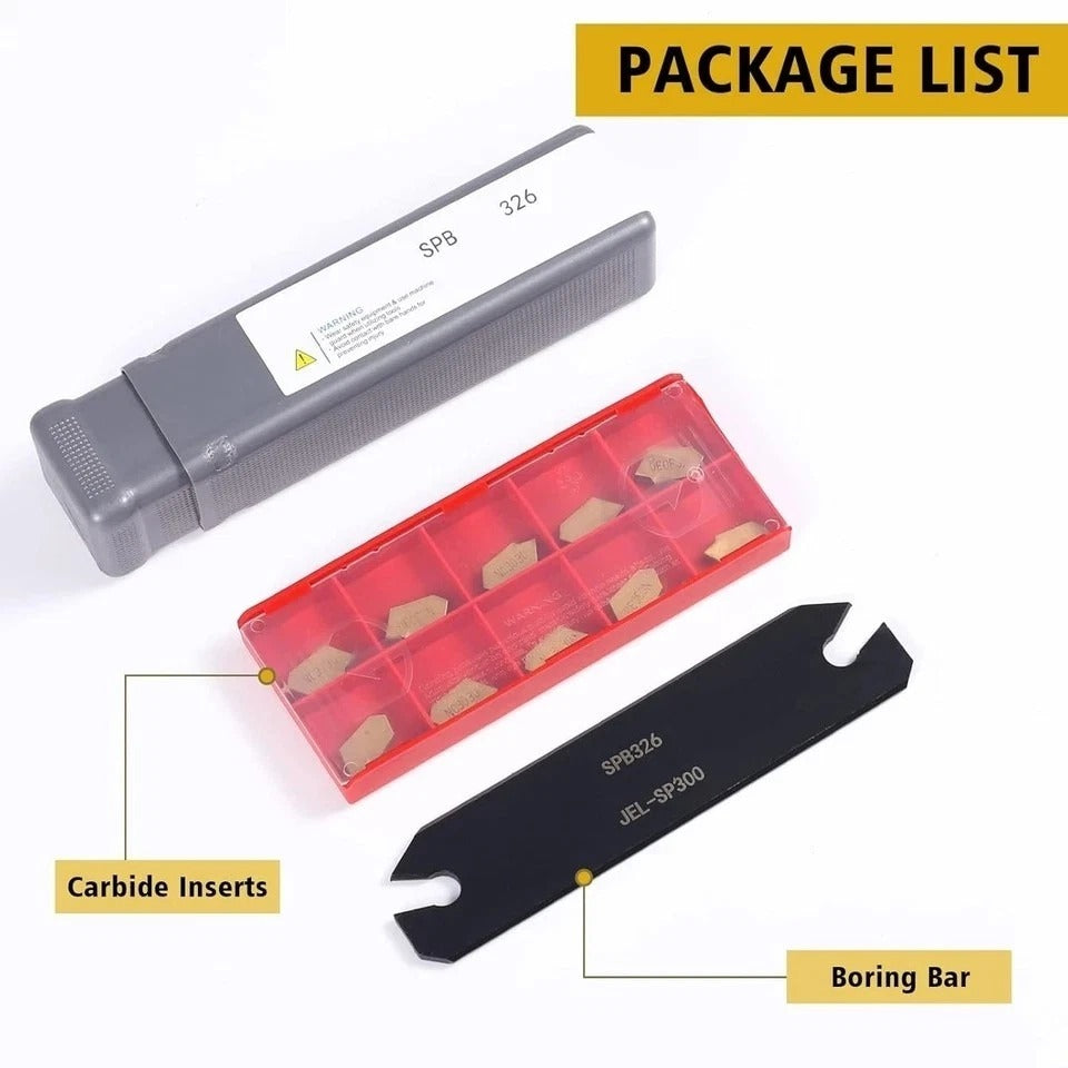 Lathe Cutting & Parting Tool Set with Durable GTN-3 Carbide Inserts Included