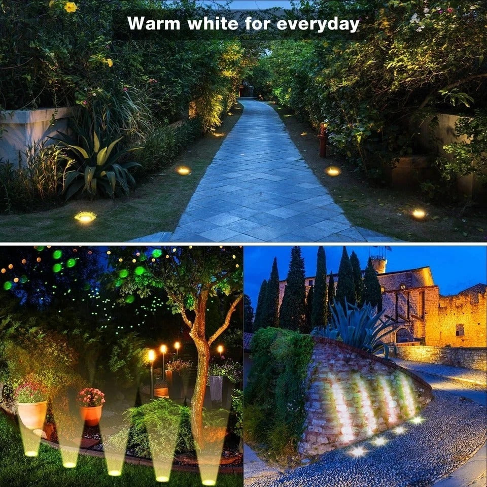 8 Pcs 3W LED Well Lights Low Voltage Outdoor Landscape In Ground Waterproof O...