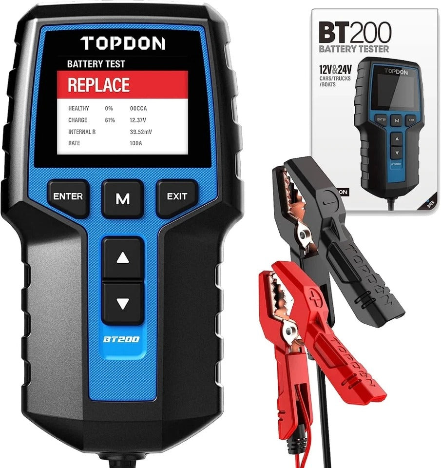 BT200 100-2000CCA - Probador de batería para automóvil, 24 V, 12 V...