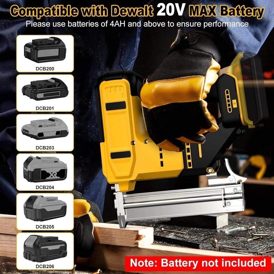18 Gauge Cordless Brad Nailer & Staple Gun for Dewalt 20V MAX Battery, 2-In-1 Ba