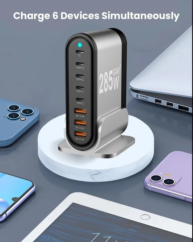 USB C Fast Charger : Fast Charging Station : 285W-8 Port Desktop Multiple Dev...