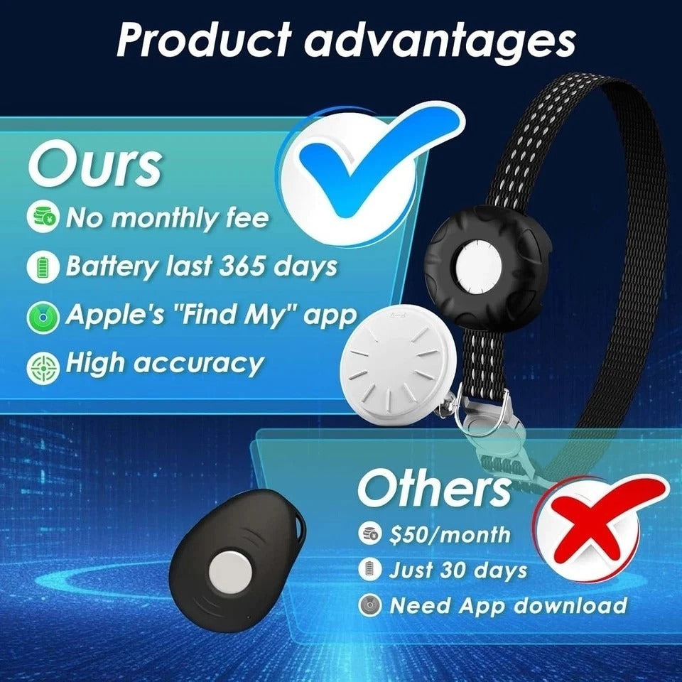 GPS Tracker for Cats, Cat Tracker Compatible with Apple Find My App (Only iOS),