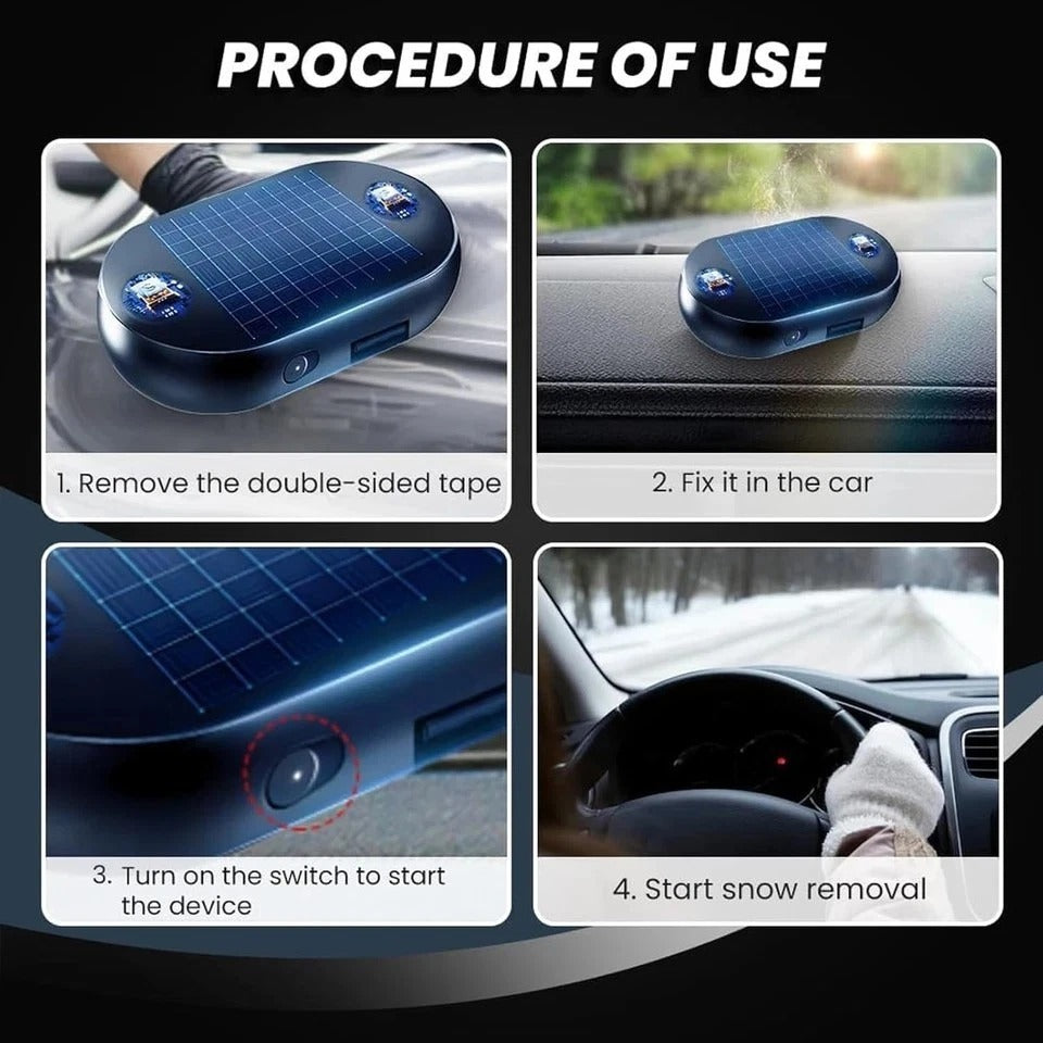 6Pcs Electromagnetic Car Snow Removal Device, Solar Antifreeze Electromagnetic C