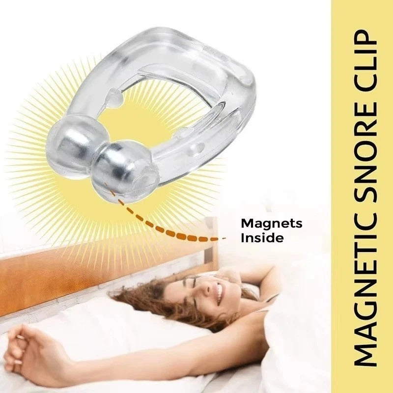 4x Silicone Magnetic Anti Snore Stop Snoring Nose Clip Sleeping Aid Apnea Guard