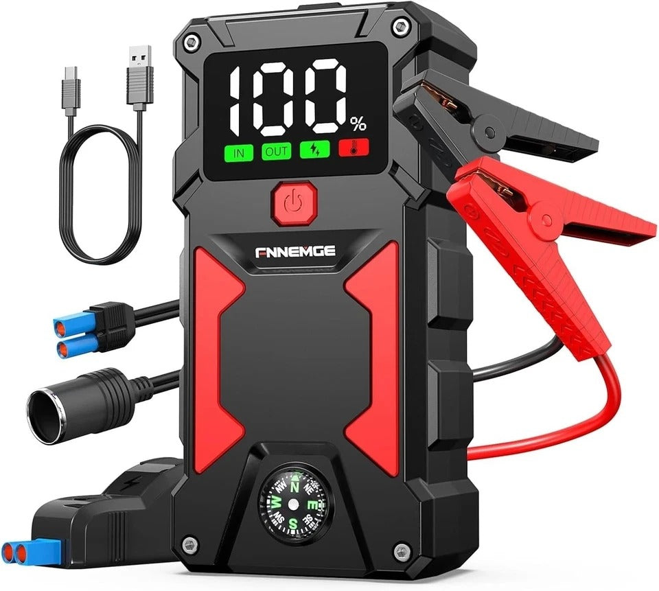 5000A 24800mAh 12V Car Jump Starter for Gas/Diesel with USB, LED & Display
