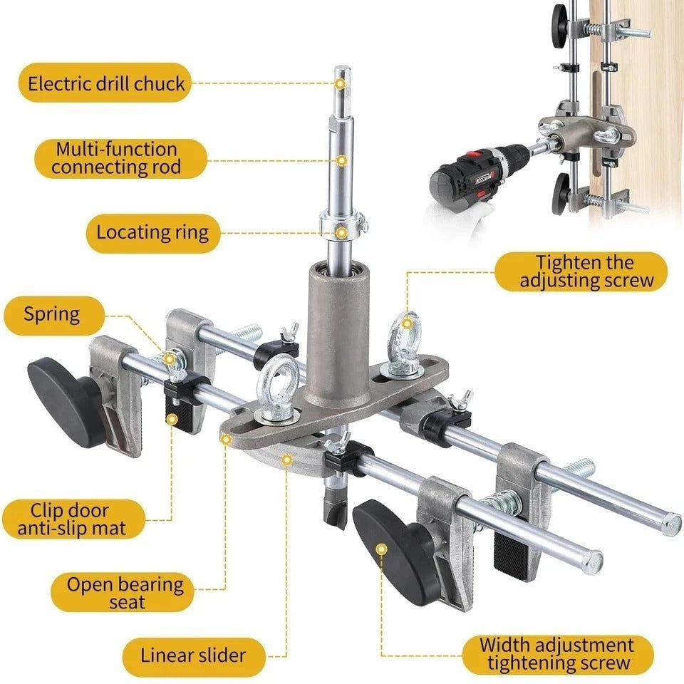 Door Lock Mortiser Kit, Lock Fitting Jig Maintenance Set, Door Lock Hole Open...