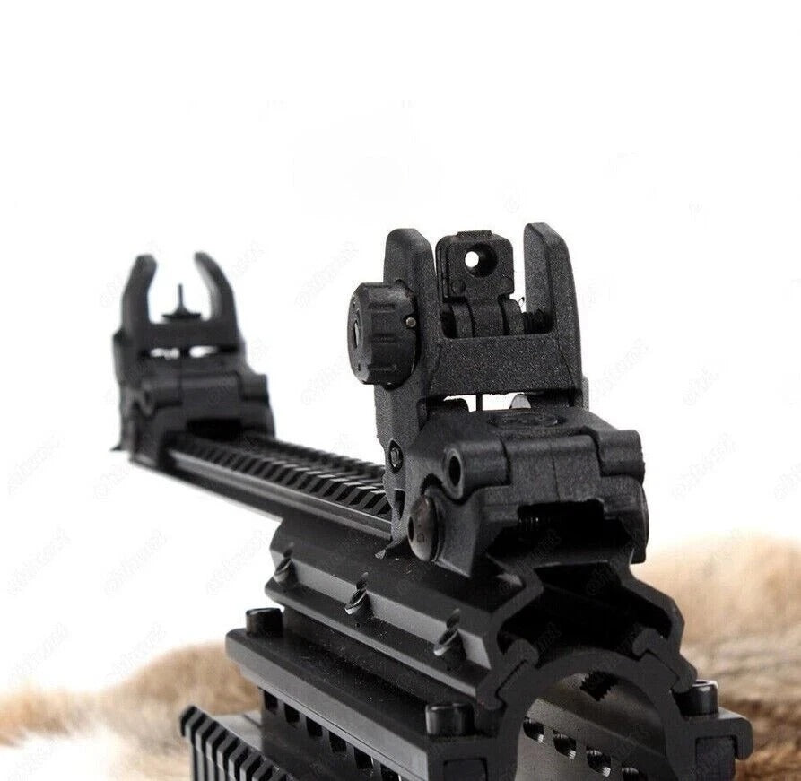 Folding Flip Up Iron Sight Back Up Sights Set 20MM Front Rear Picatinny Rails US