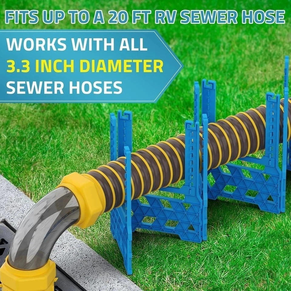 Enhanced 20FT RV Sewer Hose Support - Stable, Weatherproof Design for Campers