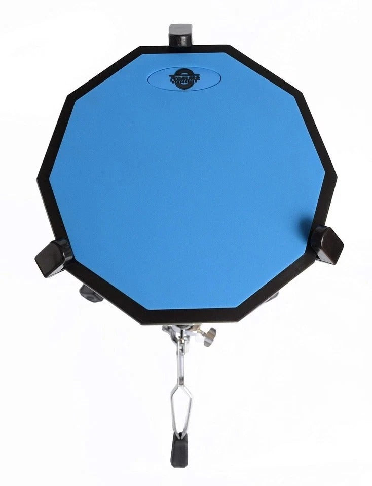 Drum Practice Pad and Carrying Case 12 Inch Silicone with Wooden Base and Re...