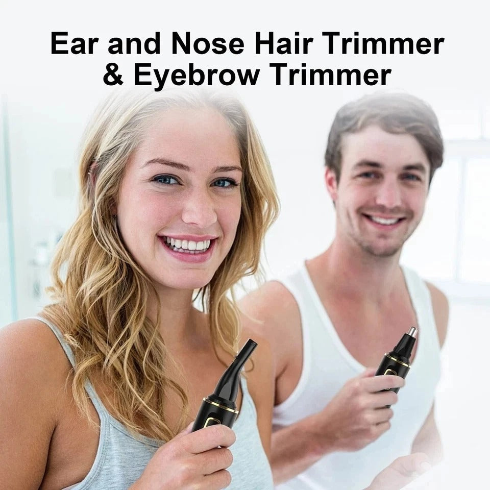 Professional Dual Edge Nose and Ear Hair Trimmer for Men - Low Noise & Compact