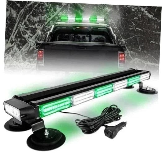 26inch 126 LED Rooftop Emergency Strobe Lights Bar Double Side Green/White