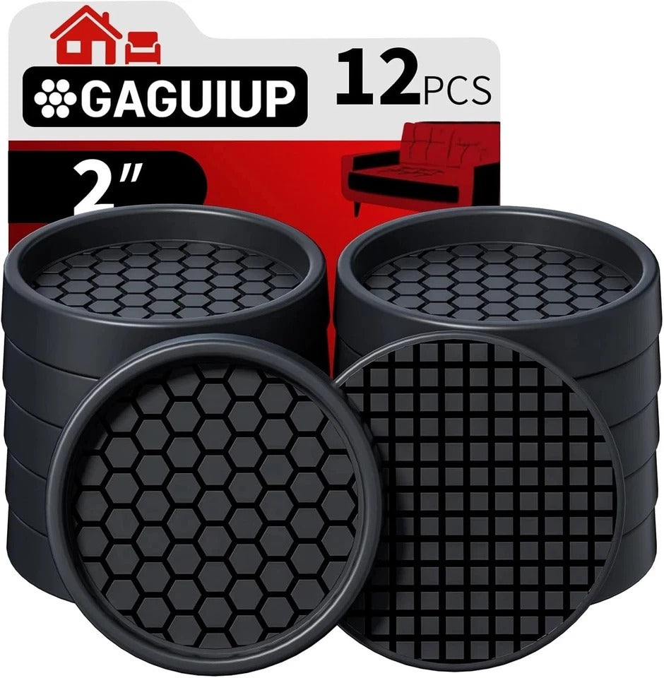 Furniture Pads - 12PCS 2" anti Skid Caster Cups for Hardwood Floors