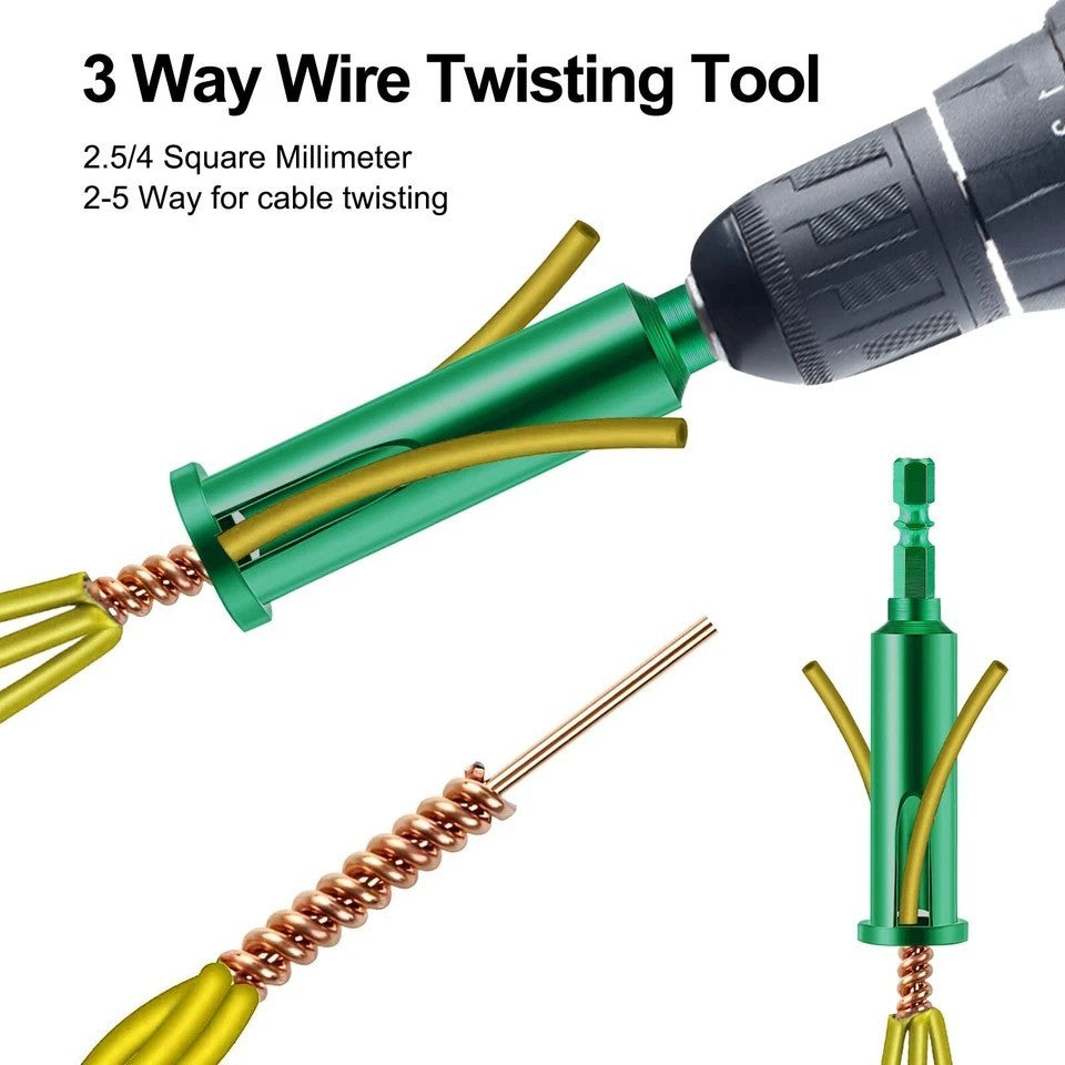 3x Wire Stripping&Twisting Tool Electrical Drill Wire Stripper Cable Nut Twister