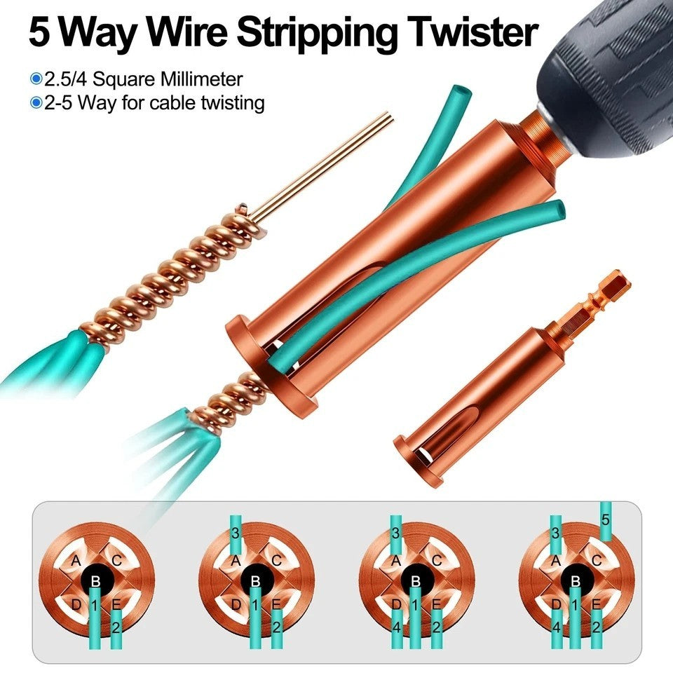 3x Wire Stripping&Twisting Tool Electrical Drill Wire Stripper Cable Nut Twister