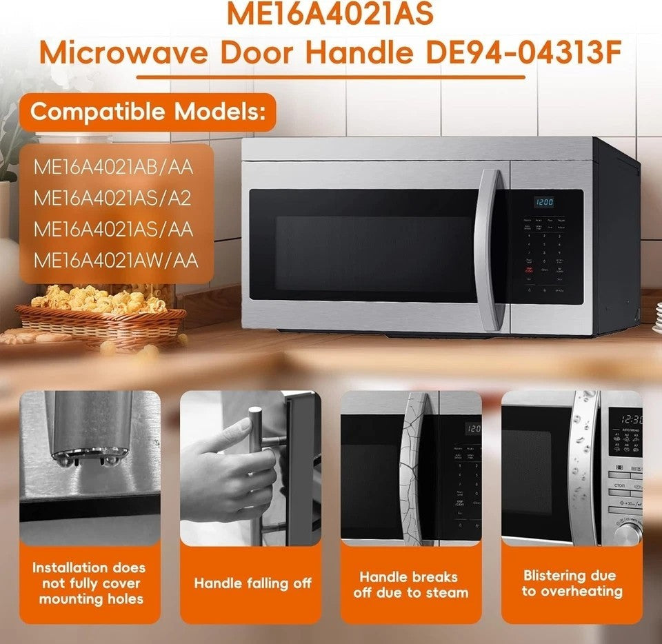 2025 Upgrade ME16A4021AS Microwave Door Handle, Replaces for Samsung DE94-04313F