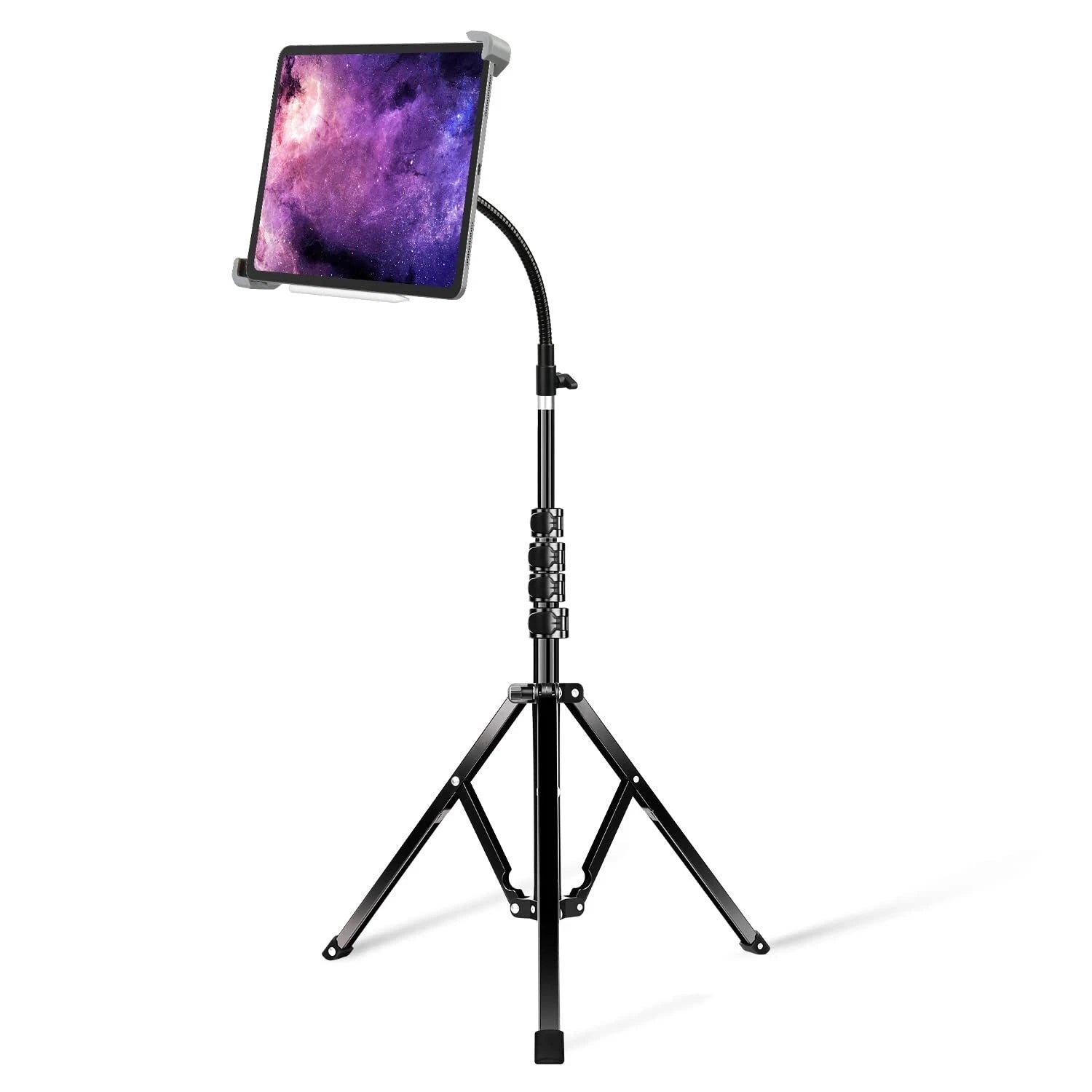 Floor Ipad Pro Stand 70" Gooseneck Tripod Stand For Ipad Pro 12.9 Inch Heavy Dut
