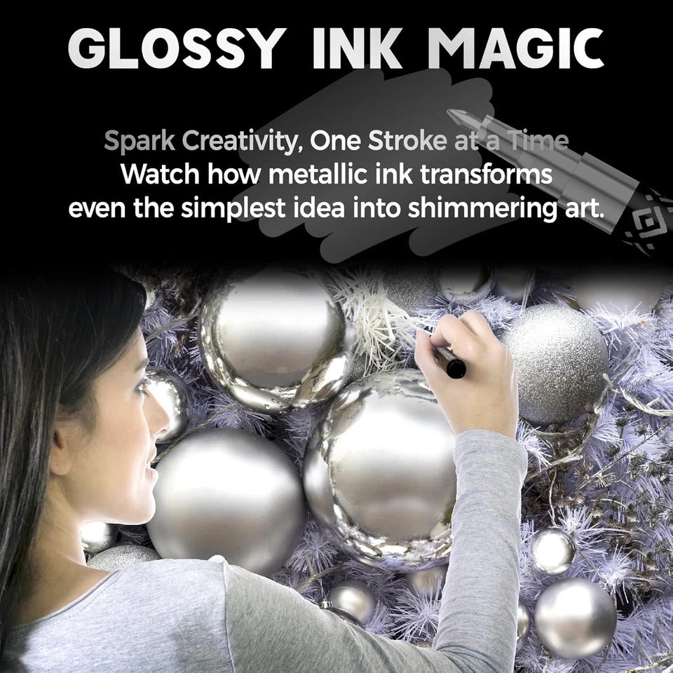 3 Pcs Silver Chrome Paint Markers for Plastic, Metal, Model, Jewelry, DIY Art