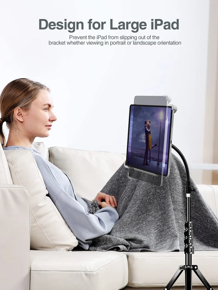Floor Ipad Pro Stand 70" Gooseneck Tripod Stand For Ipad Pro 12.9 Inch Heavy Dut