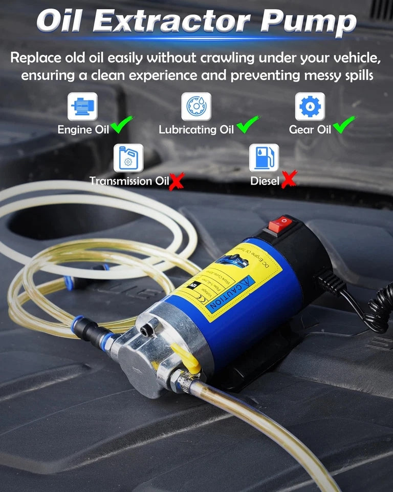 12V Electric Oil Extractor Pump for Engine Oil & Fluid Transfer 100W
