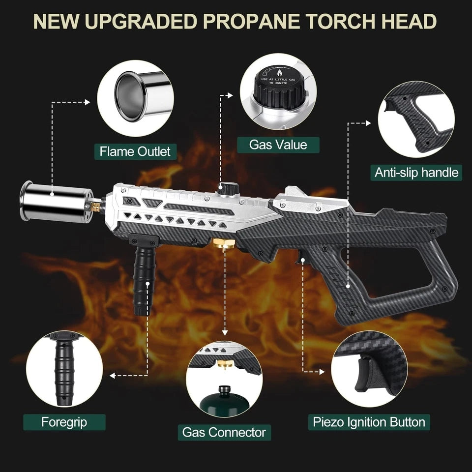 Semlos Propane Torch Head, Powerful Flame Thrower Gun, Adjustable Charcoal Li...