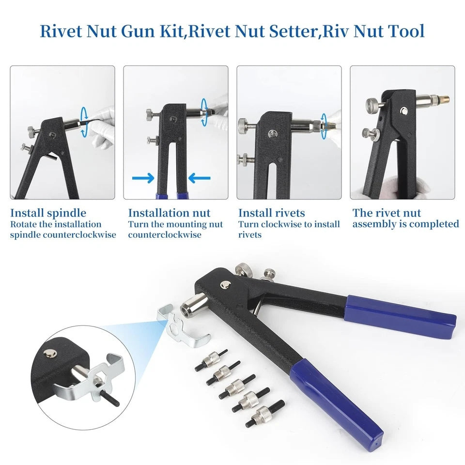 Rivet nut Tool kit,rivnut Tool,500Pcs Metric Rivet Nut Combination (M3/M4/M5/...