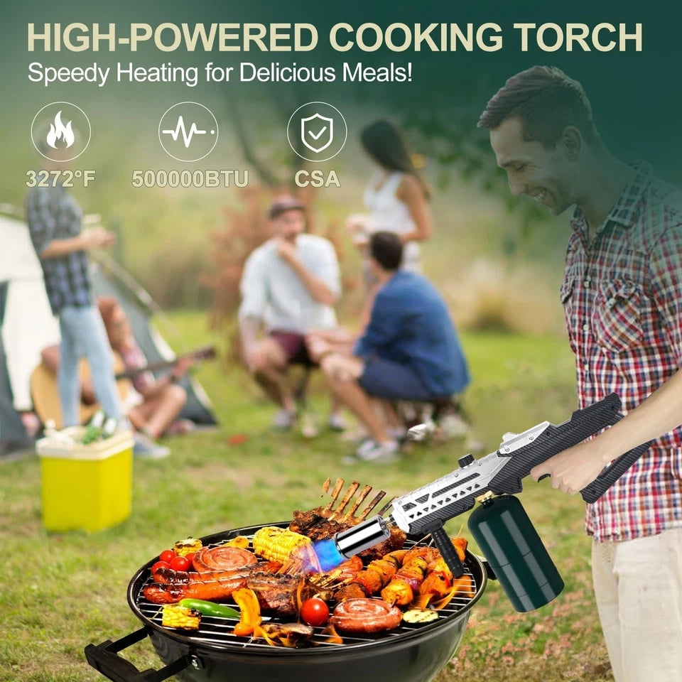 Semlos Propane Torch Head, Powerful Flame Thrower Gun, Adjustable Charcoal Li...