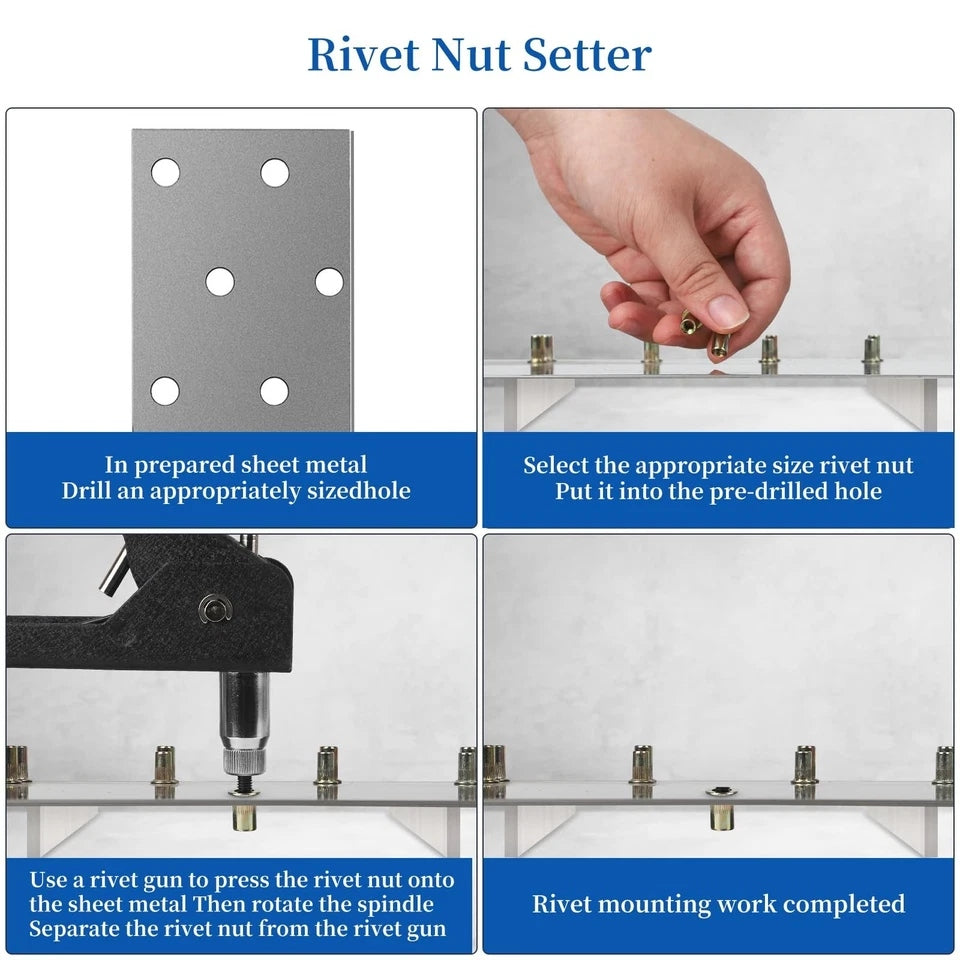 Rivet nut Tool kit,rivnut Tool,500Pcs Metric Rivet Nut Combination (M3/M4/M5/...