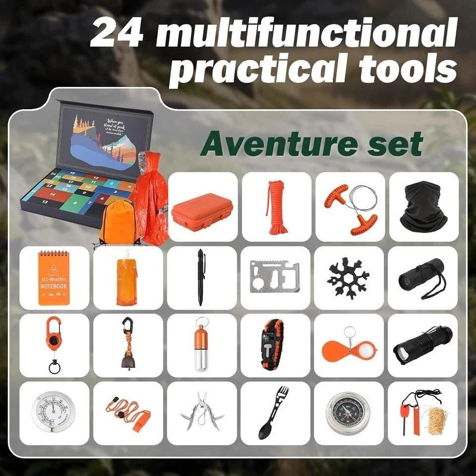 Survival Kit Advent Calendar 2025 for Men - 24 Days Christmas Countdown Calendar