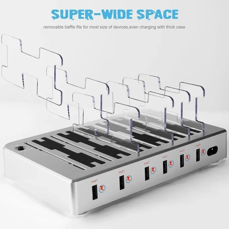 Charging Station for Multiple Devices, 6 Ports Multi Devices USB Charger Fast Ce