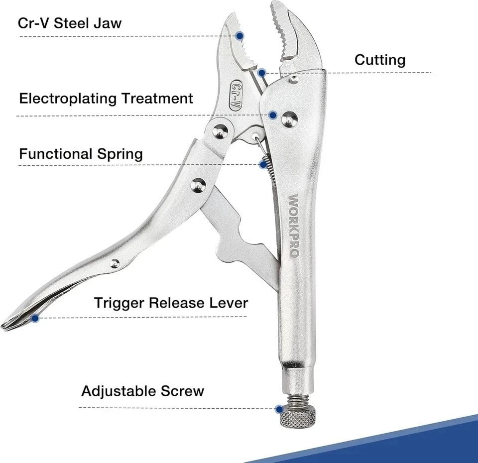 5-Piece Locking Pliers Set, Pliers Tool Set, Vice Grips with Chrome-vanadium ...