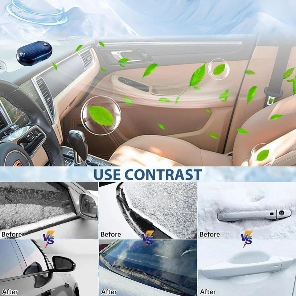 6Pcs Electromagnetic Car Snow Removal Device, Solar Antifreeze Electromagnetic C