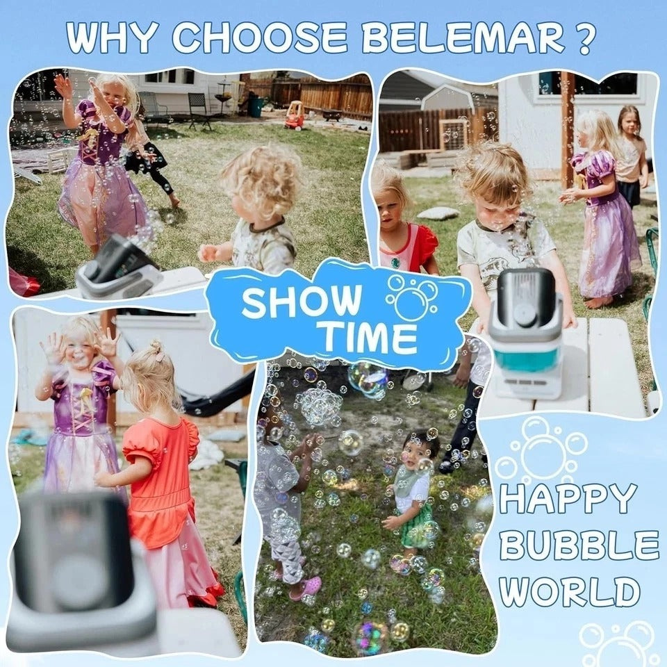 2025 Upgraded Bubble Machine with Remote Control Automatic Rotation & RGB Lig...