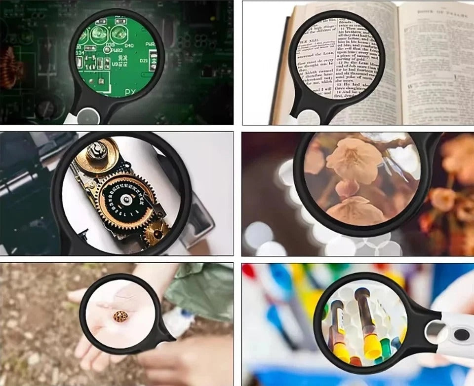 3 LED Light 45X Handheld Magnifier Reading Magnifying Glass Lens Jewelry Loupe
