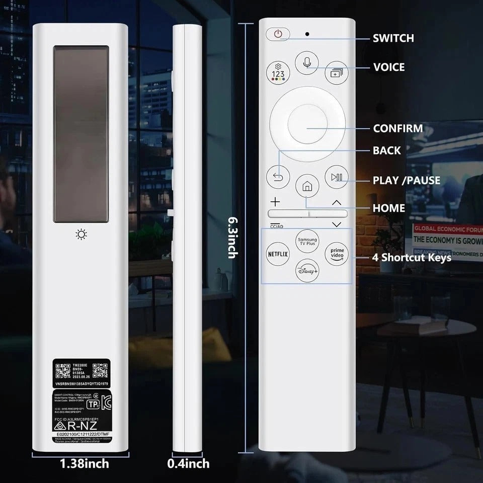 BN59-01391A Solar-Powered Voice Remote Replacement for Samsung TV Remote with...