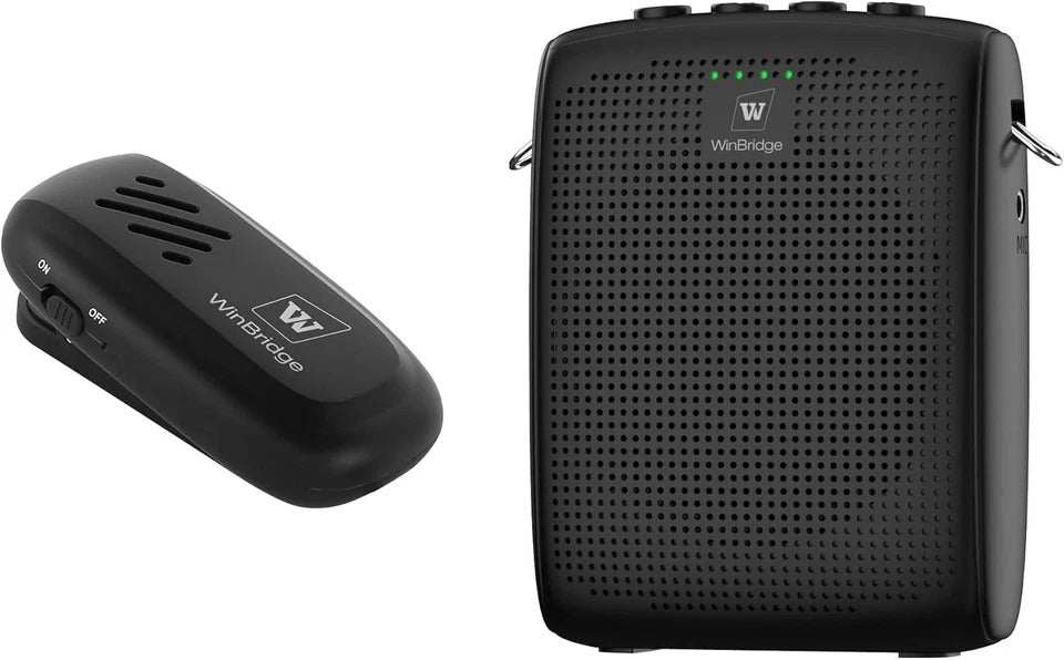 Winbridge Wireless Voice Amplifier with Bluetooth Lavalier Lapel Microphone for