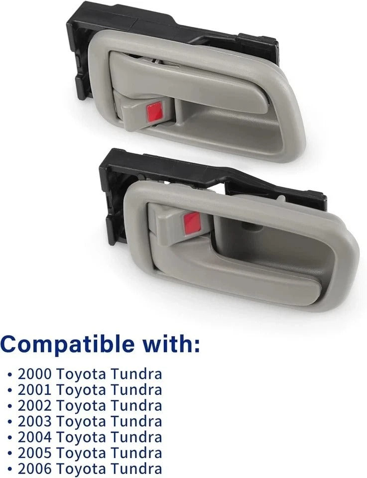 Pair of Interior Door Handles W/Bezel (Light Gray) for Toyota Tundra (Standard/R