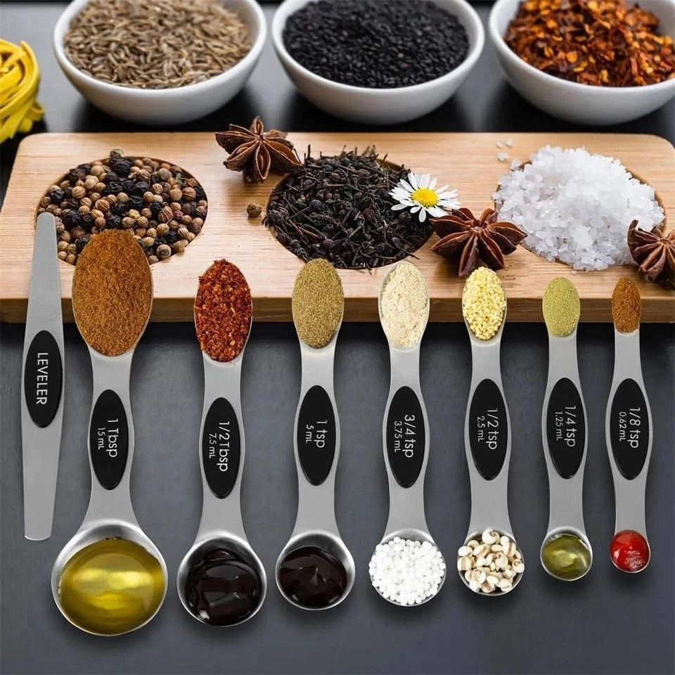 16 Pieces Measuring Cups and Magnetic Measuring Spoons Set Stainless Steel,8 Mea