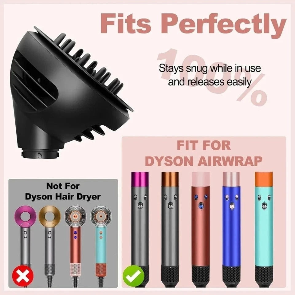 Dyson Airwrap Wave Curl Diffuser Black HS01 HS05 Hair Nozzle Enhance Curls