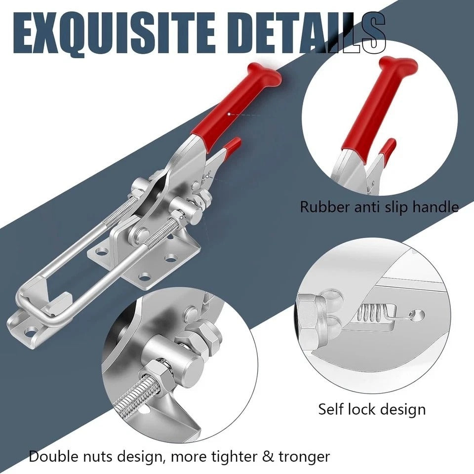 2 Pack Heavy Duty Toggle Latch Clamp, 2000Lbs Adjustable Lock for Equipment