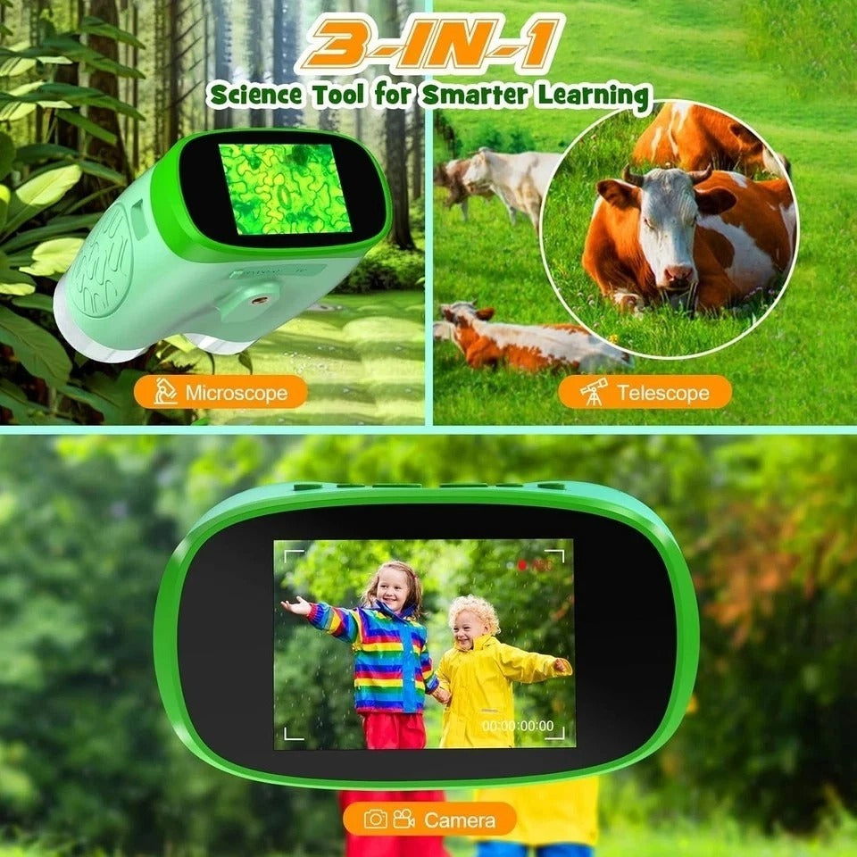 1000X Handheld Microscope for Kids, Temodu 4K 2.0" Screen Educational Science Ki