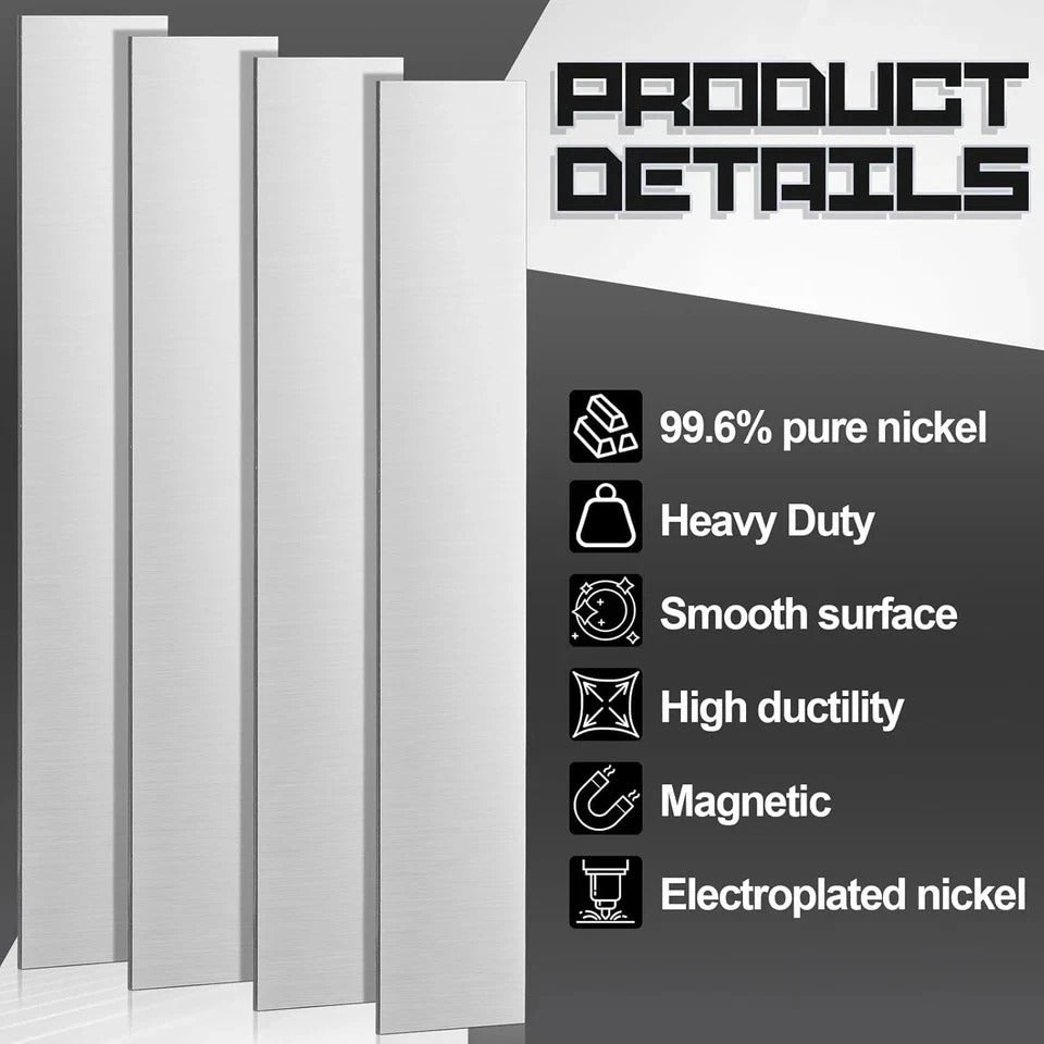 4 Pcs Pure Nickel Strip Nickel Anode Plating Kit Anode Sheet for Electroplating