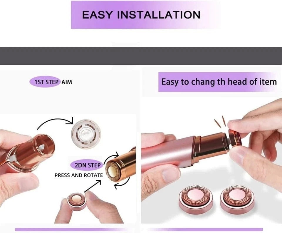 Facial Hair Remover Replacement Heads for Generation 1 4 PCS Rose Gold